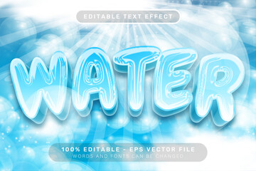 Water Laundry 3D Text Effect Editable Typography Design For Cleaning And Washing Service