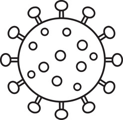 Minimal Virus Icon Silhouette Black Vector Illustration for Pandemic and Disease Theme