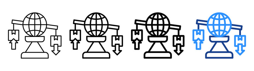 Trade Deficit Icon Different Style Outline Collection Set