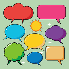 Colorful speech bubble frames. Speech Bubbles. Collection of speech bubble frames
