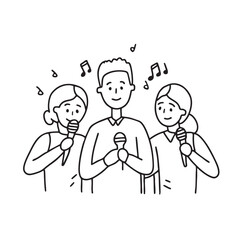 A group of singers rehearsing vocal harmonies