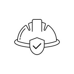 hard hat icon outline editable stroke line drawing eps