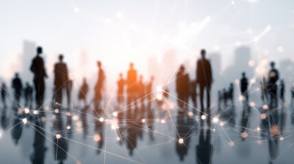 Professional Networking Team in Line Formation at a Modern Urban Office Space, Ideal for Business Promotions and Presentations, Boosting Connection and Collaboration.