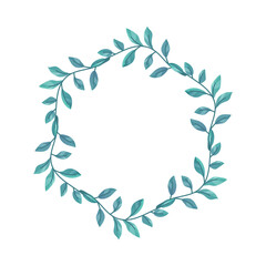 Set of round frames made of branches. Botanical wreath, vector round frame for weddings, invitations