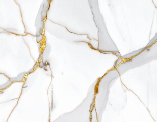 White Marble with Gold Veins Texture Background