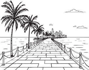 &ldquo;The Path That Didn&rsquo;t Just Lead, It Listened to the Wind&rdquo;

&ldquo;Palm-Lined Promise: A Walkway Toward Wonder&rdquo;