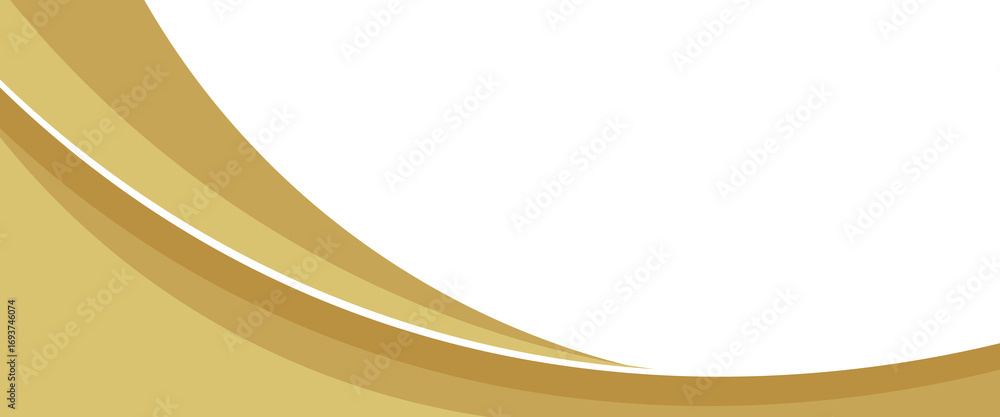 Poster vector gold line background curve element with white space for text and message design, overlapping 
