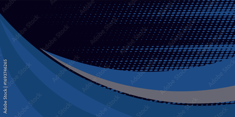 Poster vector blue line background curve element with black space for text and message design, overlapping 