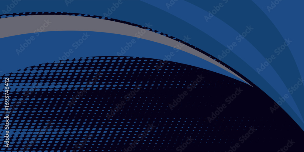 Poster vector blue line background curve element with black space for text and message design, overlapping 