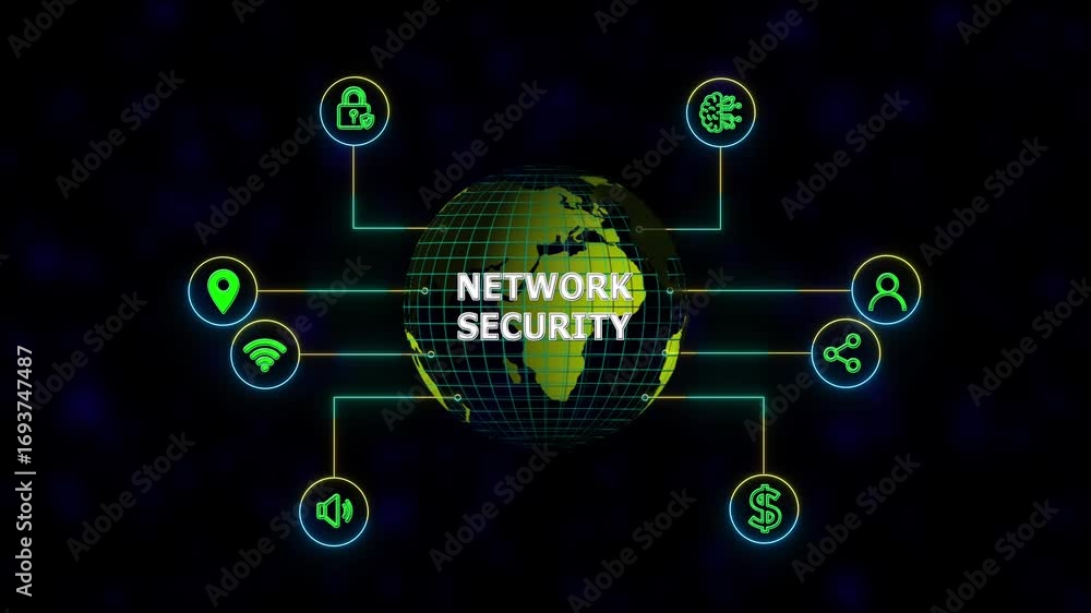 Poster cyber security data protection business technology privacy concept. , new business concept tee icon 