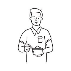 Obraz premium A volunteer handing out food at a shelter