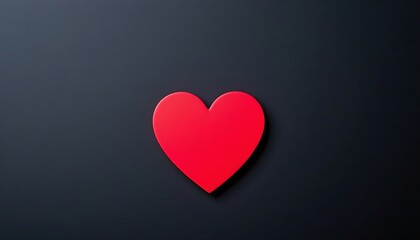 Minimalist Red Heart Dark Background