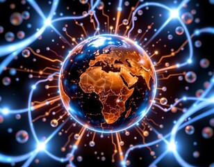 Obraz premium Global Network and Digital Connectivity Concept