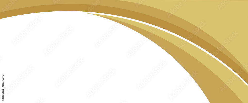 Poster vector gold line background curve element with white space for text and message design, overlapping 