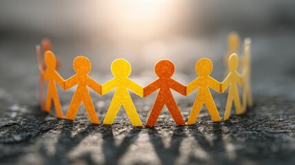 Unity Group Embracing Teamwork on a City Streetscape, Empowering Creativity and Collaboration for Business Projects or Social Media Campaigns.