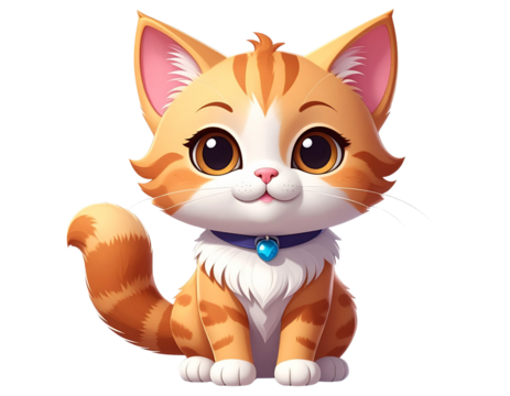 Firefly_Cute cartoon cat PNG - Powered by Adobe