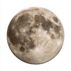 Full Moon, Detailed Surface Features , white background cut out PNG
