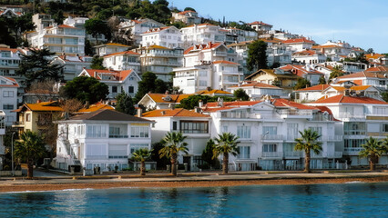 Coastline of Island Burgazada in the Sea of Marmara, one of the Princes' Islands