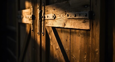 Wooden doors sunlight shadow