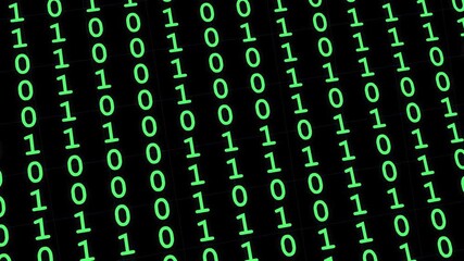 4k stock | Binary code computer animation zero and ones