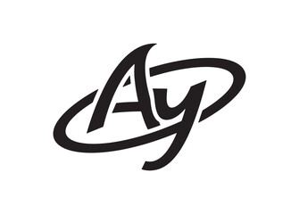 Modern ay logo design abstract geometric shape for business identity branding