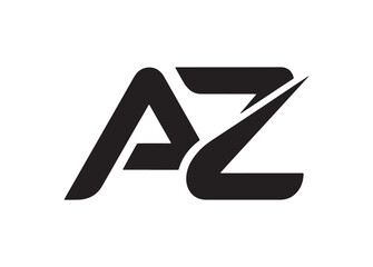 Modern bold black az monogram logo design for brand identity and business applications