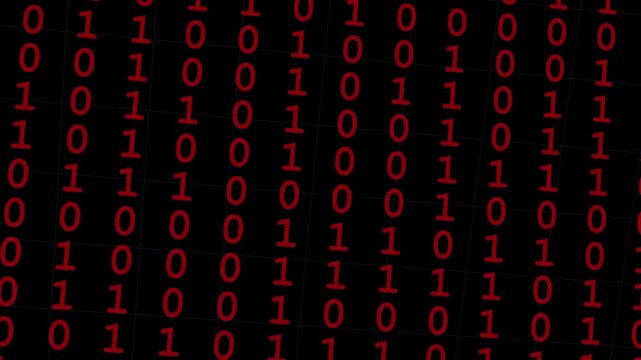 4k stock | Binary code 1 and 0 on a black background. Perfect for a technology background, coding, cybersecurity, and digital innovation concept.