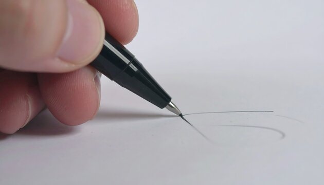 Hand drawing with pen on paper - Powered by Adobe