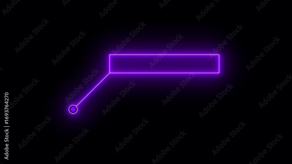 Fototapete glowing neon callout elements and hud graphics animation. neon purple callout symbol for text box an