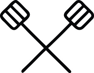 Simple doodle icon of two crossed spatulas ideal for kitchen food cooking recipes and culinary themed designs