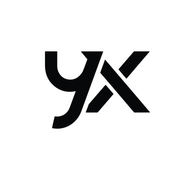 Modern yx monogram logo design simple elegant abstract black and white