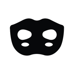 Fototapeta premium Symmetrical black mask with four distinct openings and rounded edges design