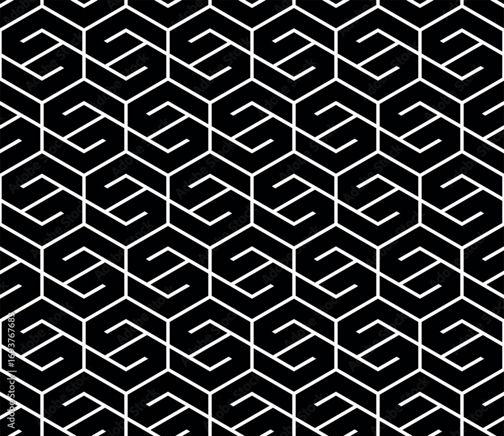 Poster the geometric pattern with lines. seamless vector background. white and black texture. graphic moder