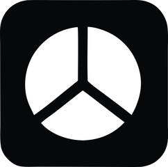 Minimalist black and white symbol icon design representing peace and harmony a simple geometric graphic for digital or print use