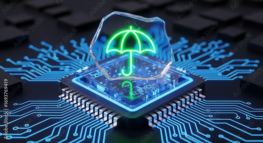 Poster digital shield protection data security concept abstract cyber protection technology network