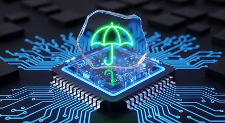 Digital shield protection data security concept abstract cyber protection technology network