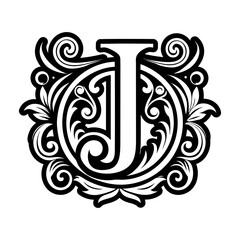 Modern j monogram in filled style