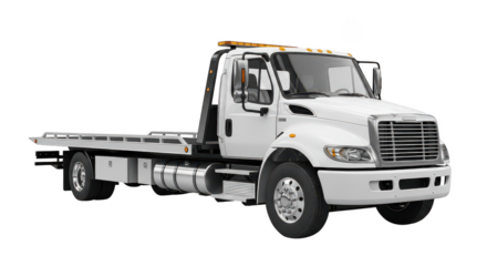 White Tow Truck Flatbed 3d Render