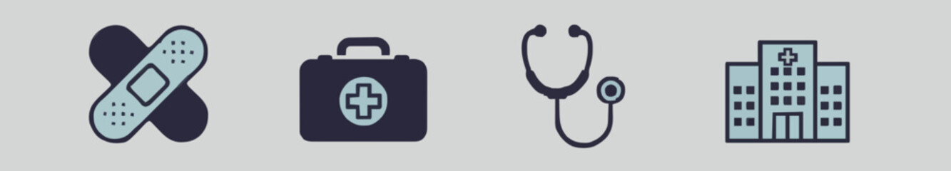 Fototapeta premium Icon set Medicine