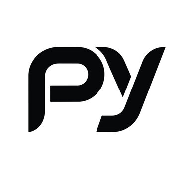 Modern py logo symbol minimalist bold font design for business and branding