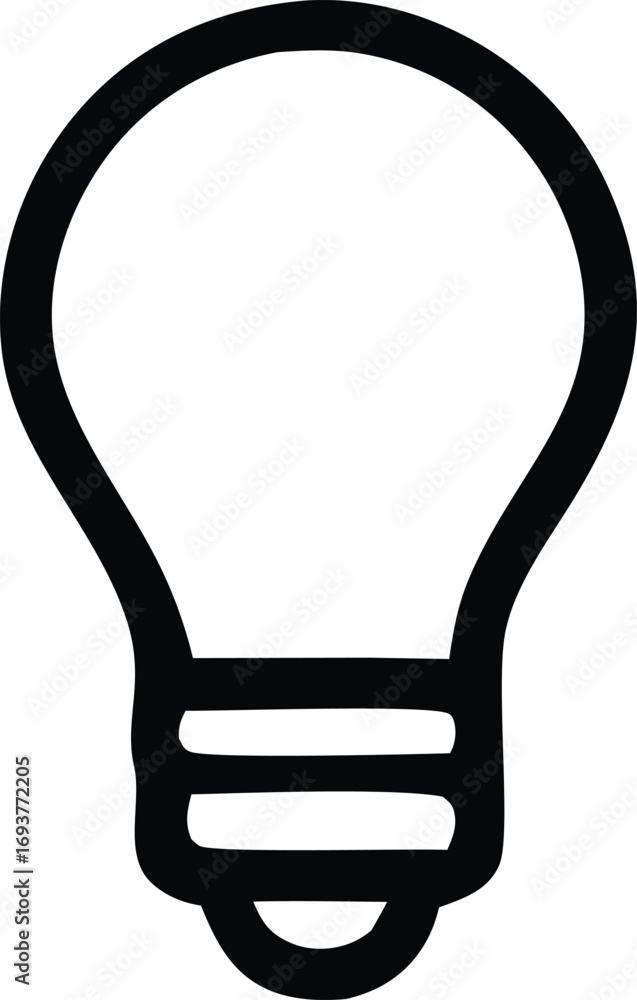 Poster simple outline of a light bulb icon for ideas and innovation concepts minimalist design element