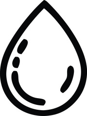 Simple outline of a water droplet icon for hydration and purity concepts clean water symbol graphic design element