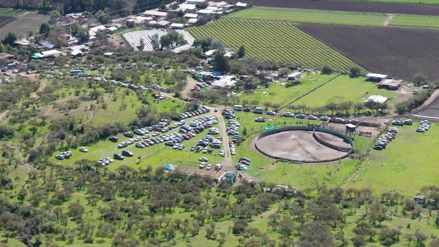 plot with parked cars in the commune of chada, paine, metropolitan region, chile
