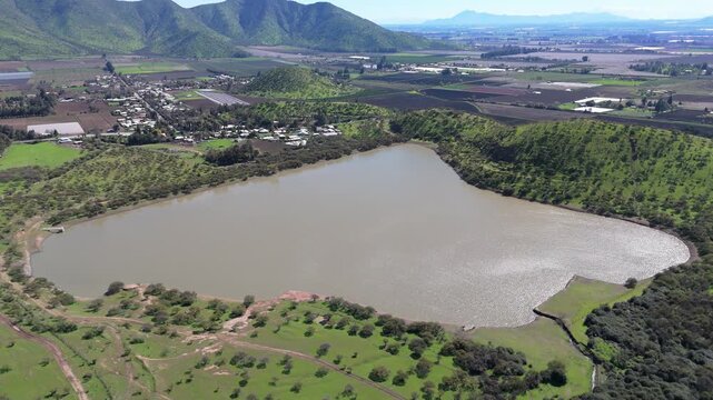 Water reservoir for agricultural use in the commune of Chada, Paine, Metropolitan Region, Chile