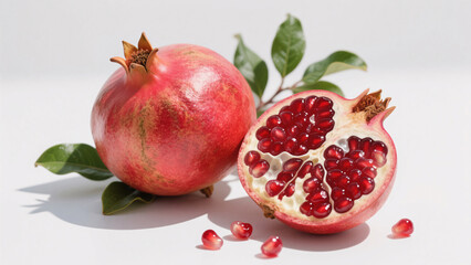 pomegranate fruit on white background