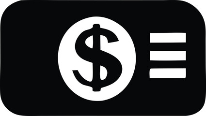 Money card icon symbol graphic representing financial transactions and digital currency payments for online services and commerce