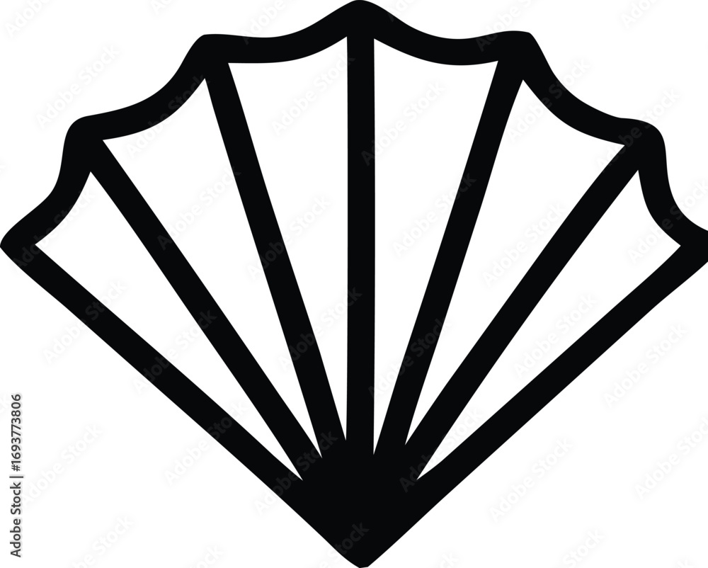 Poster abstract geometric fan shape symbol graphic design element artistic representation of a stylized fan