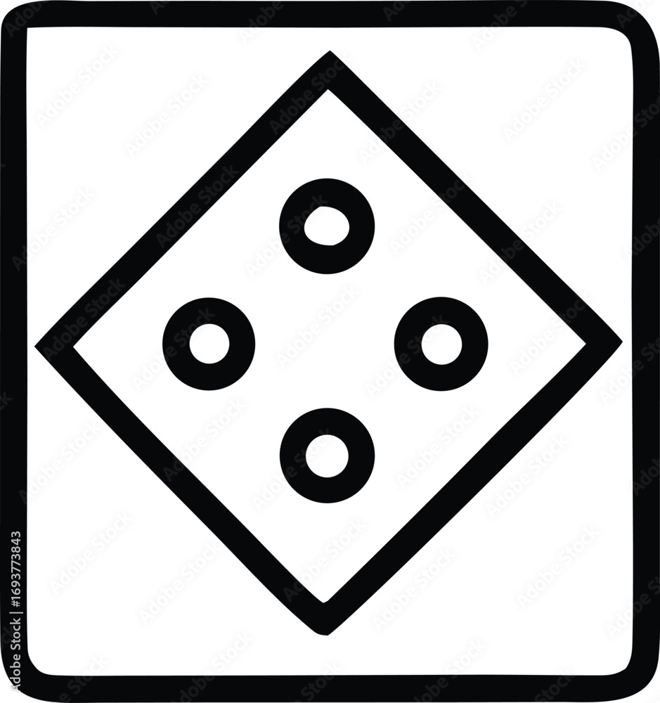 Aufkleber simple geometric diamond shape with four inner circles iconic symbol for concepts of luck probabilit