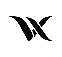 Elegant black abstract 'w' letterform logo design sophisticated modern branding mark
