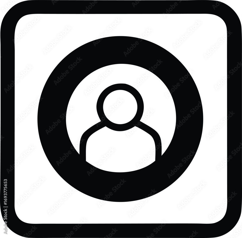Aufkleber simple user profile icon silhouette a minimalist graphic representation of a person symbol for accou